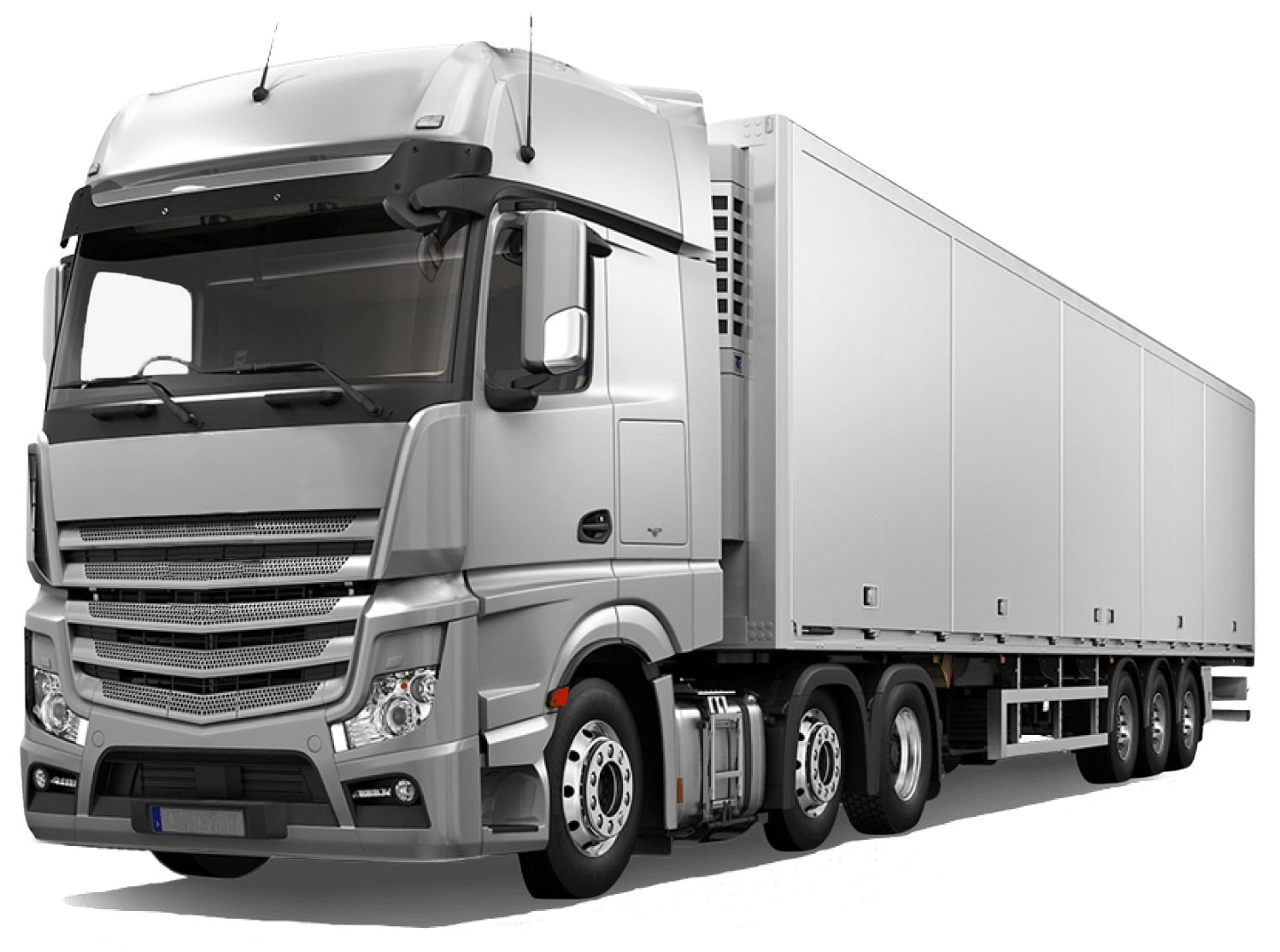 Camión refrigerado moderno, disponible mediante servicios de crédito vehicular para transporte comercial.