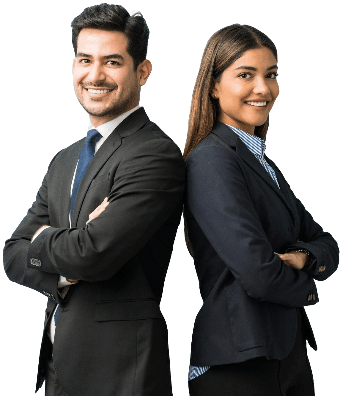 Profesionales corporativos representando servicio al cliente para contacto Total Servicios Financieros